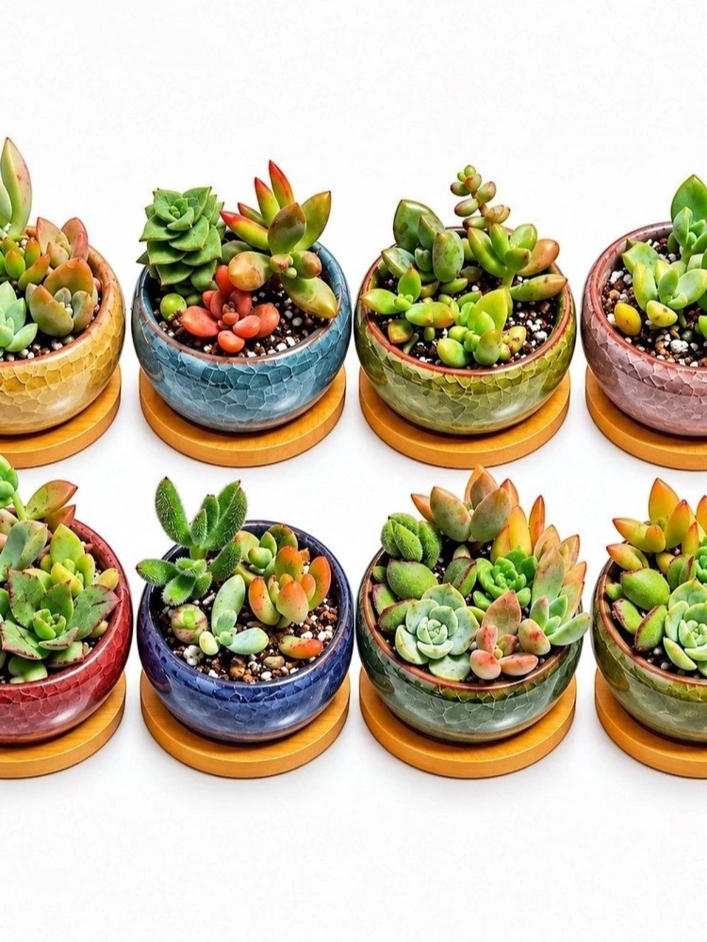 2.25” Garden-tos!! Live Succulent Mini Gardens in Ceramic Pot